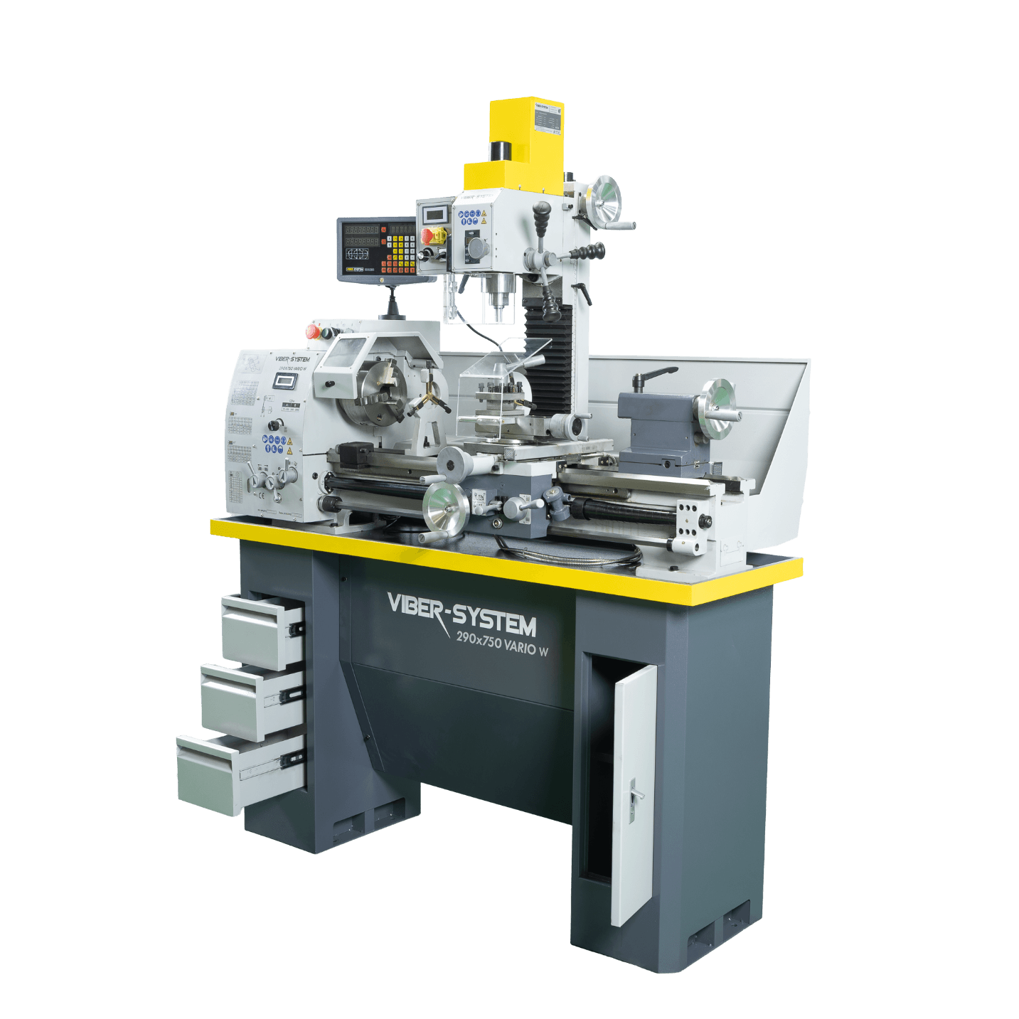 TOKARKO FREZARKA VIBER SYSTEM 290X750 VARIO W DO METALU Z ODczYTEM CYFROWYM