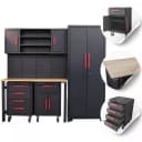 VIBER-SYSTEM SZ101 ZESTAW MEBLI WARSZTATOWYCH Z RUCHOMYM STOŁEM I SZAFKAMI 1