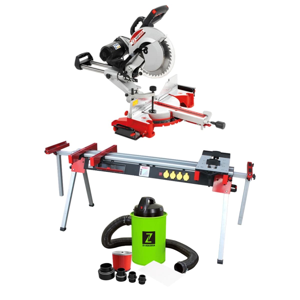 ZESTAW PILA UKOSNICA HOLZMANN KAP305JL STOL ROBOCZY USK2760 ODCIAG ZIPPER Z
