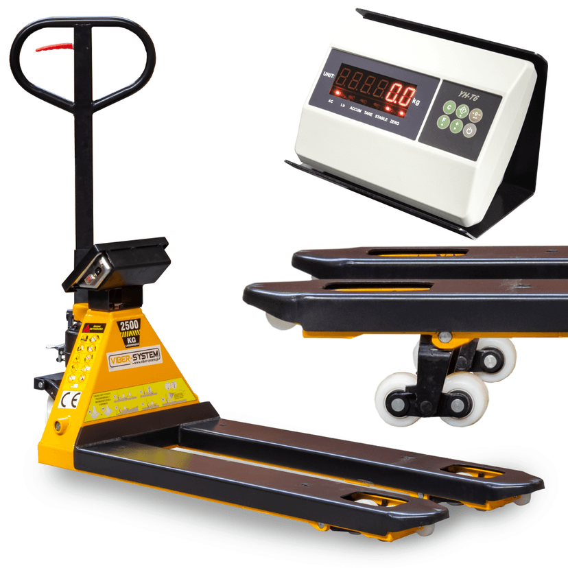 WÓZEK PALETOWY Z WAGĄ P2500W VIBER-SYSTEM UDŹWIG 2,5T WAGA CYFROWA