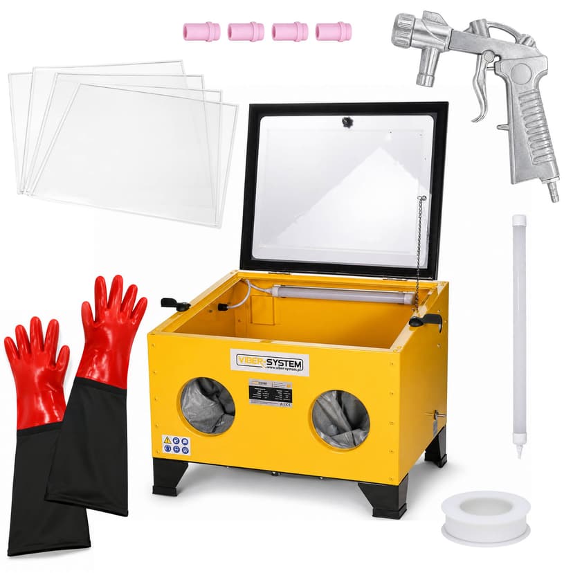 PIASKARKA KABINOWA PK90M VIBER-SYSTEM 94,8 L DO PIASKOWANIA OŚWIETLENIE LED