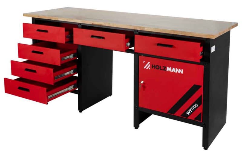 STÓŁ WARSZTATOWY HOLZMANN WT1700 Z 6 SZUFLADAMI I SZAFKĄ 1700X600 MM