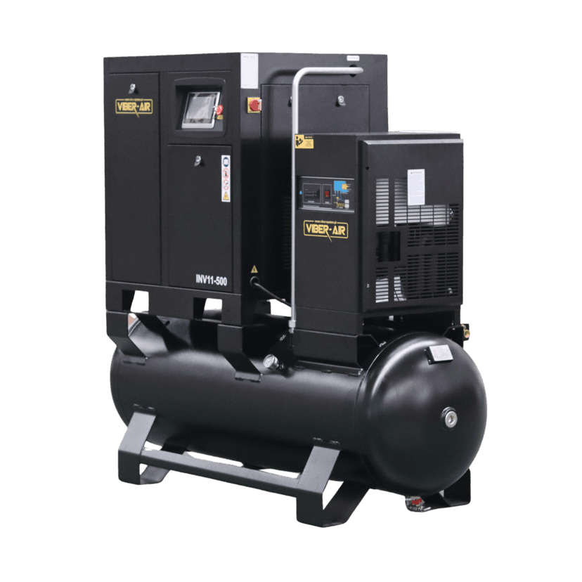 VIBER-AIR INV11-500 SPRĘŻARKA ŚRUBOWA Z OSUSZACZEM I FALOWNIKIEM 11KW 500L