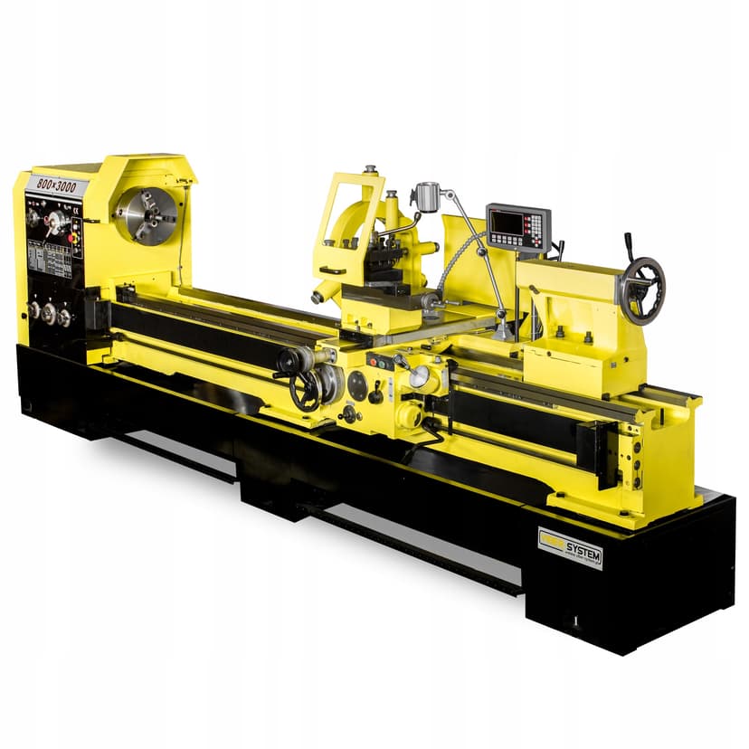 TOKARKA CIĘŻKA DO METALU 800X3000 MM VIBER-SYSTEM Z CYFROWYM ODCZYTEM POŁOŻ