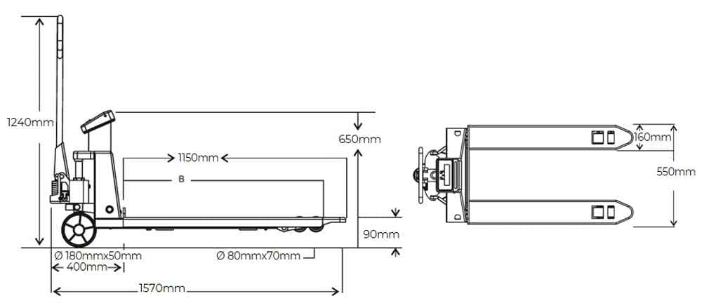 WÓZEK PALETOWY Z WAGĄ HOLZMANN HUB30KG 3000 KG PALEĆIAK 3 TONY