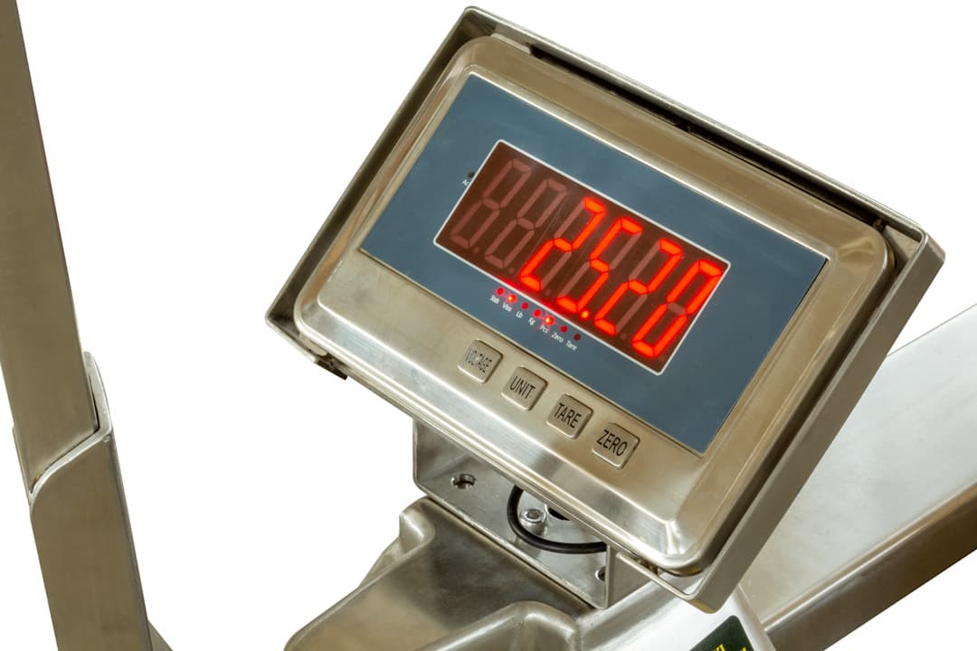 SS2500W WÓZEK PALETOWY ZE STALI NIERDZEWNEJ Z WAGĄ VIBER-SYSTEM UDŹWIG 2,5T