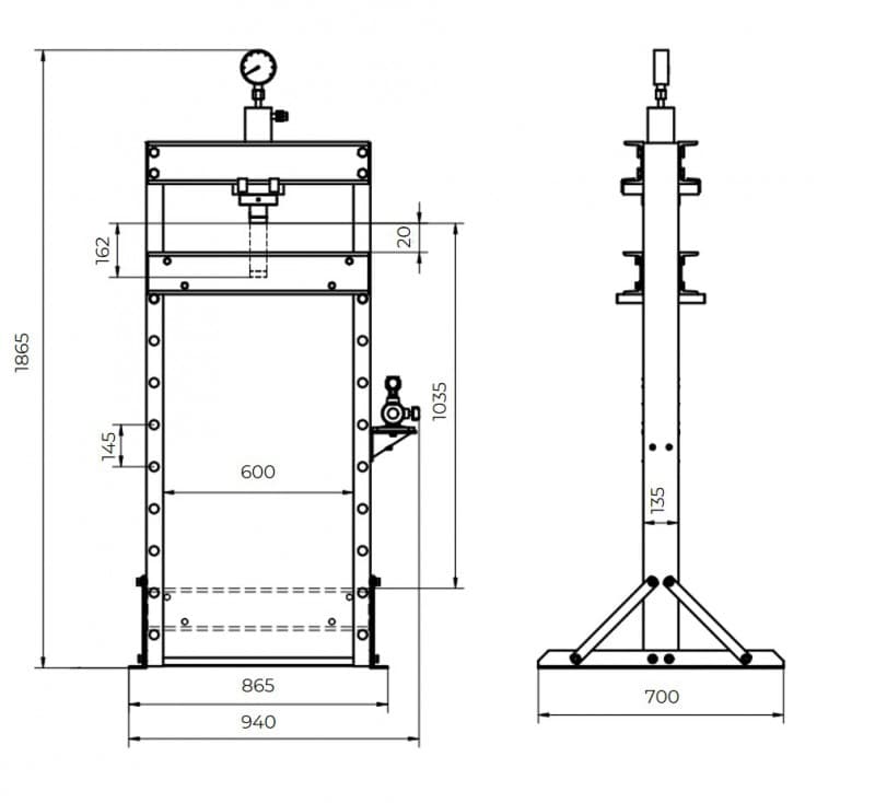 PRASA WARSZTATOWA 30 TON HOLZMANN WP30ECO SKU 1077157 NARZĘDZIE HYDRAULICZN