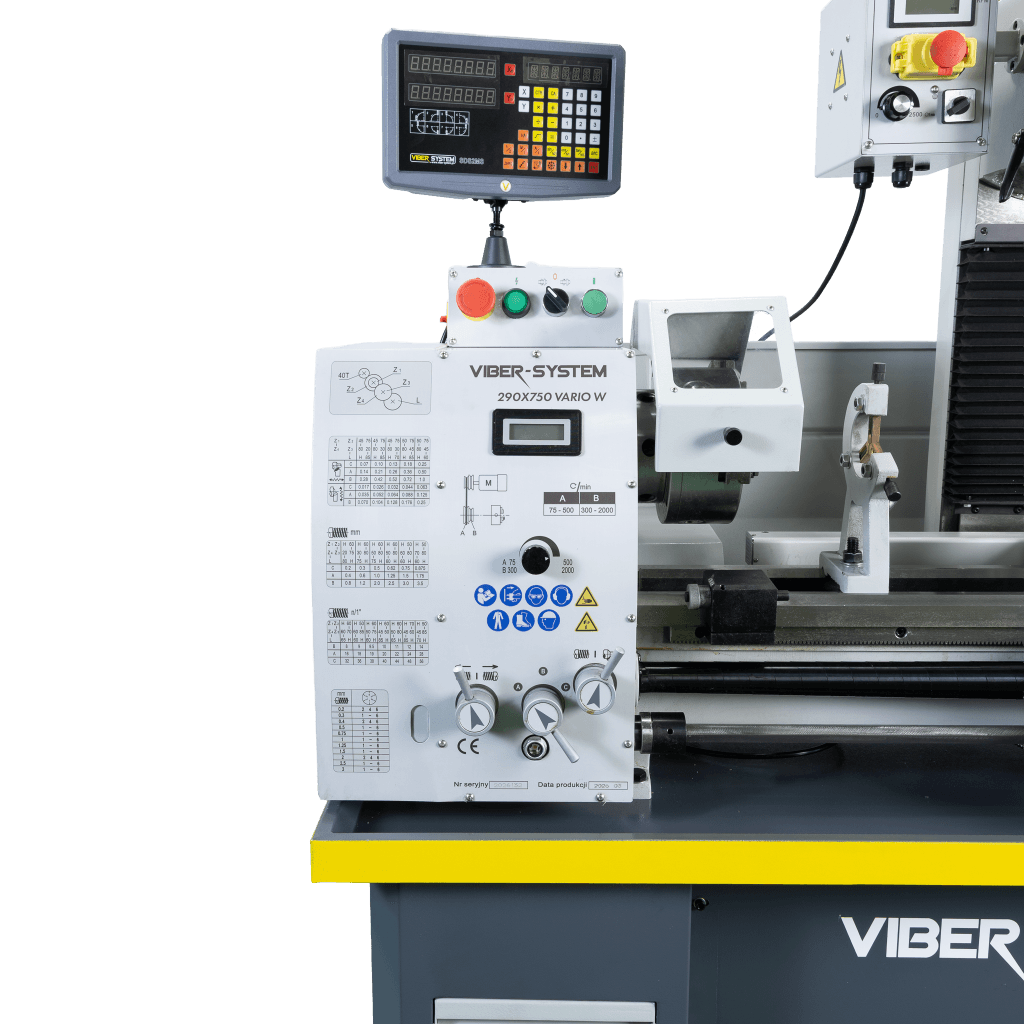 TOKARKO FREZARKA VIBER SYSTEM 290X750 VARIO W DO METALU Z ODCZYTEM CYFROWYM