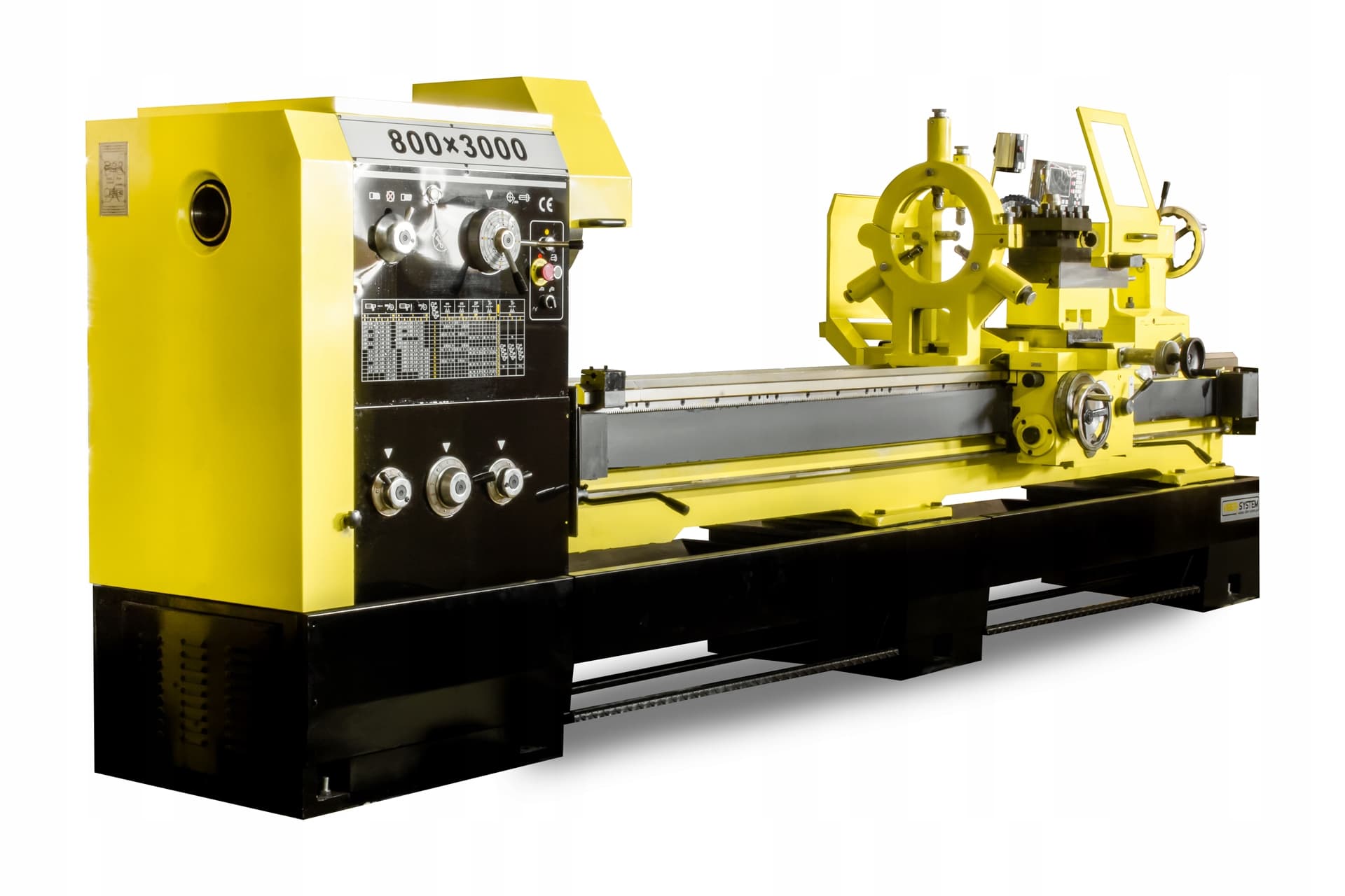 TOKARKA CIĘŻKA DO METALU 800X3000 MM VIBER-SYSTEM Z CYFROWYM ODCZYTEM POŁOŻ